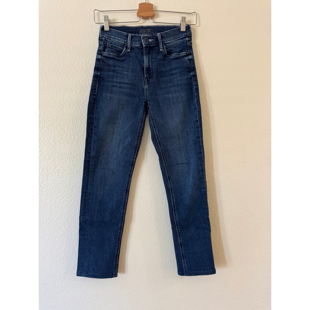 Mother The‎ Mid Rise Dazzler Ankle Jeans Size 24 Dark Blue Slim Excellent
